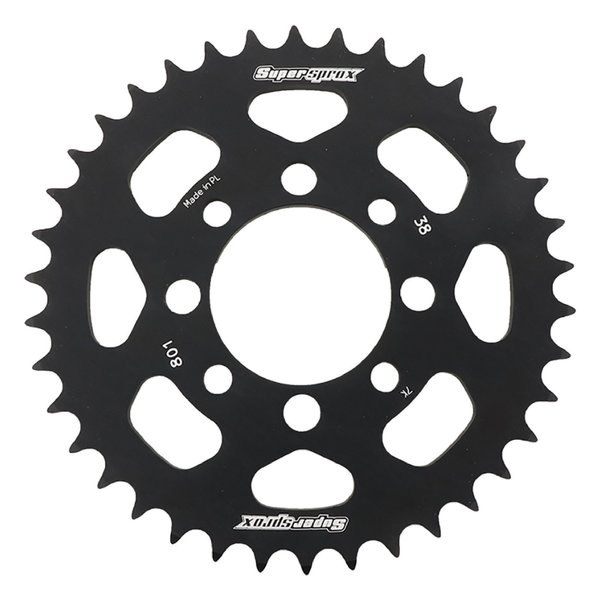 Supersprox Black Aluminum Sprocket For Kawasaki KLX110 2002-2018, KLX110L RAL-801-38-BLK